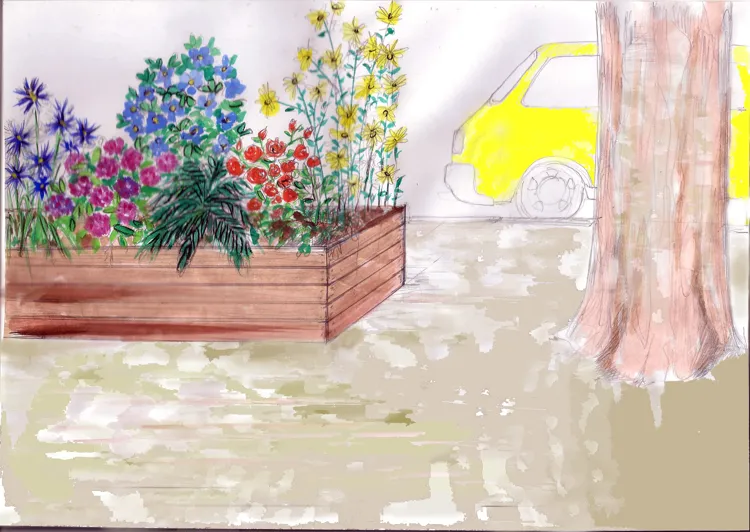 schéma de principe d'un bac-jardinière